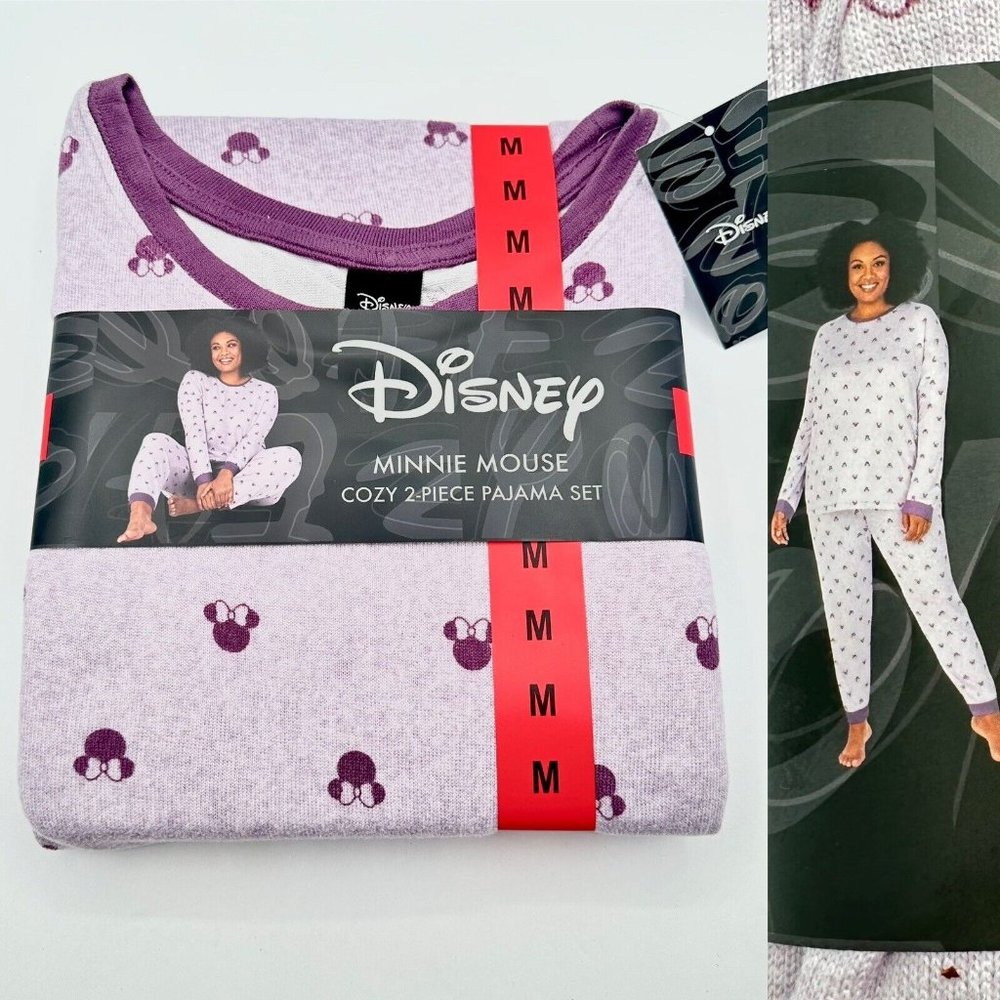 NWT Disney Women 2 Piece Short Sleeve Shirt & Pants Pajama Set Sz M $60 YY051